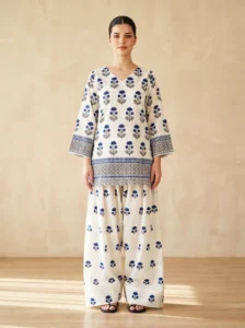 Coco 2-Piece Printed Lawn Kurta with Farshi Shalwar | Lubaba Luxury