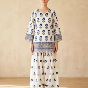 Coco 2-Piece Printed Lawn Kurta with Farshi Shalwar | Lubaba Luxury