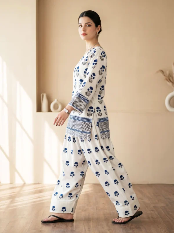 Coco 2-Piece Printed Lawn Kurta with Farshi Shalwar | Lubaba Luxury