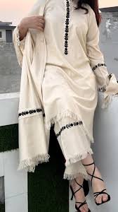 Aive 3PC White Viscose Sleeve Embroidery Detail