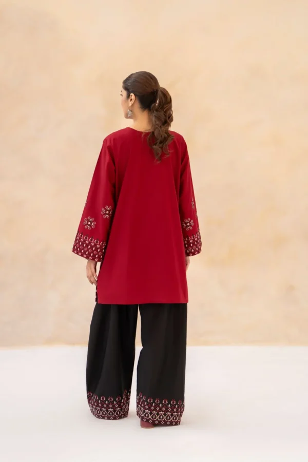 Muhabbat 2Pc Formal Ready-to-Wear Dress Red Black Embroidery Detail