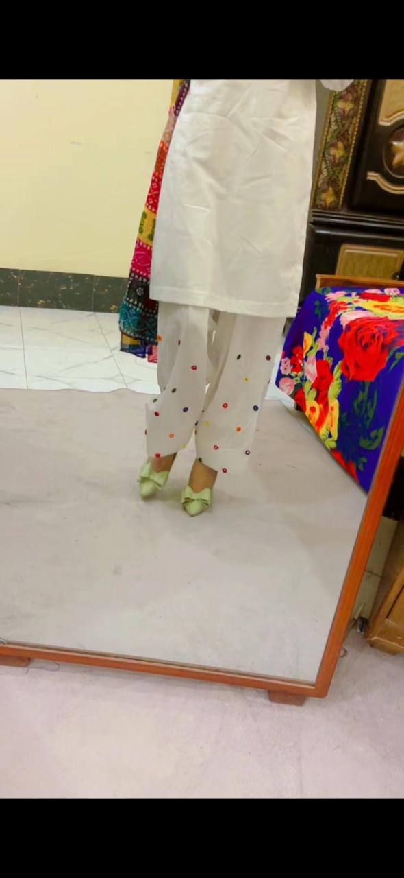 Viral-Mirror-Work-3-PCs-White-Suit-Lawn-Bareeze-GC-A67 shalwar