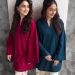 Hearts 2PC Embroidered Lawn Set - Red-Blue