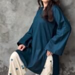 Hearts 2PC Blue Embroidered Lawn Suit