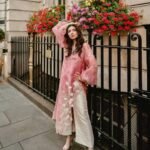 mahira khan inspired pink silk unstitched 3-piece